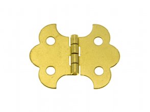 Brass Plated Steel Ornamental Hinge - 2''x1-1/4''
