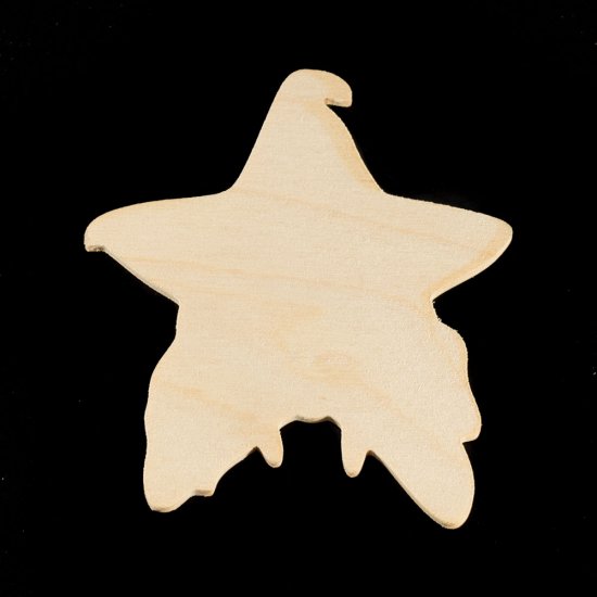 Star with Snow - Hand Cut Plywood