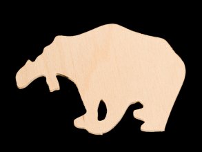 Bear with Fish in Mouth Wood Cutout Shape-Hand cut plywood