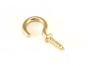 Brass Plated Steel Cup Hook - 13/32" Hole