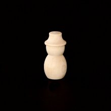 1-13/32" Tall Wood Snowman With Flat Hat