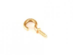 Brass Plated Steel Cup Hook - 1/4" Hole