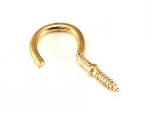 Brass Plated Steel Cup Hook - 17/32" Hole
