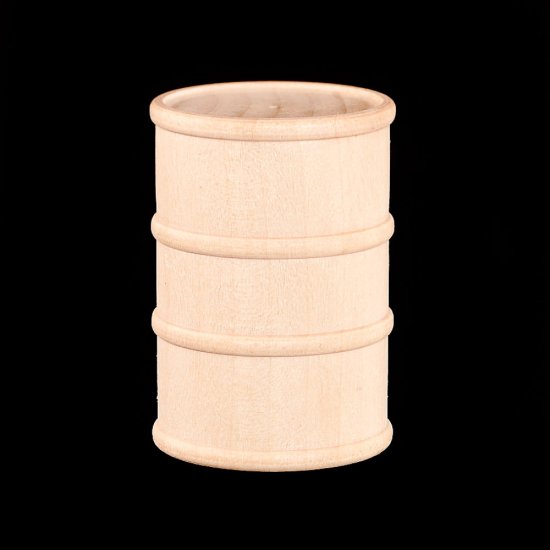 Premium Wood Oil Drum (or Tank) 1-1/8" Diameter x 1-5/8" Tall