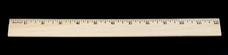 Standard 12" Wood Craft Ruler - 1-1/8" Wide x 12" Long
